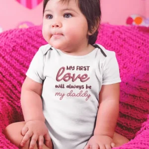 My First Love, Quote Bodysuit Baby's -SmartPrintsInk Designs