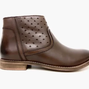 Gabriella Brown Perforated Bootie