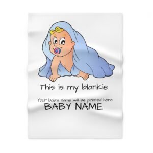 Personalized Soft Fleece Baby Blanket, Custom Name Baby Gift