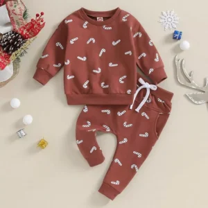 Toddler Baby Christmas Candy Cane Outfit Set