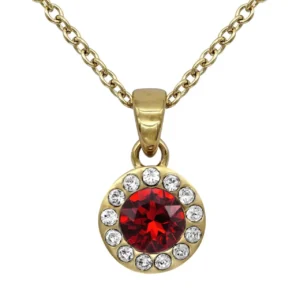 Birthstone Necklace 24K Gold Plated With Swarovski Crystals