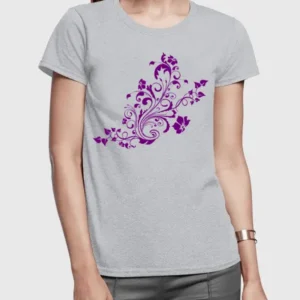 Swirl Purple Half Sleeves Women T-shirt
