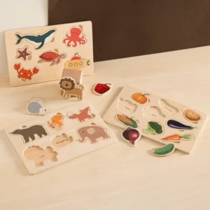 Montessori Wooden Animal & Nature Cognition Puzzle Board for Kids